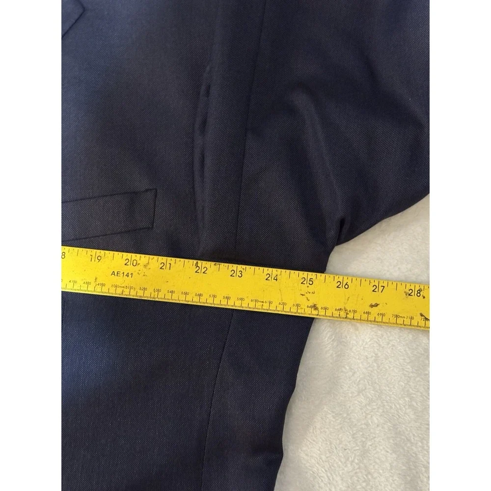 Lennox Italian Silk Wool Blazer 48L Gray Made‎ in Italy Mod Repair Button Incl